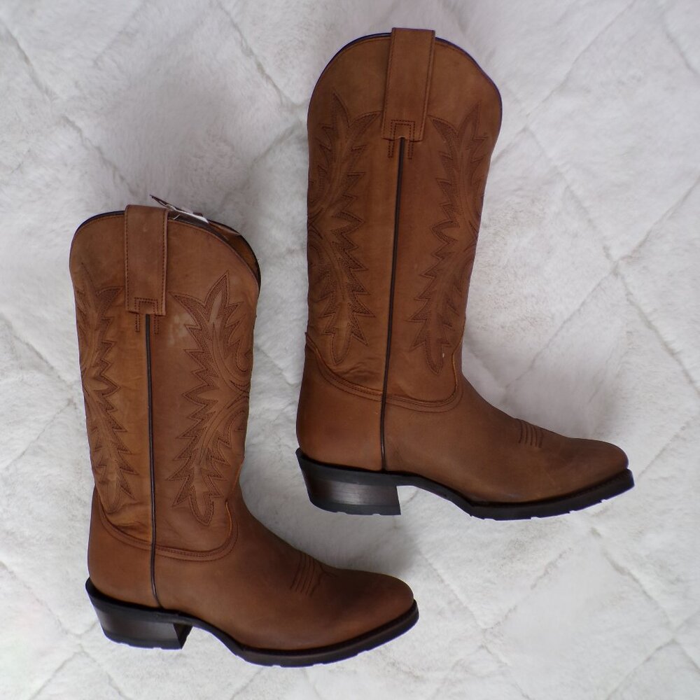 Silver Canyon Handmade Mexico Leather Cowboy Boots, Duke Heritage Western Oak